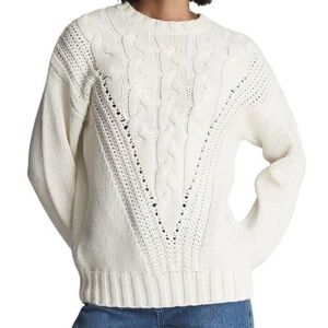 Reiss Women's Chloe Knitted Cream Wool-Blend Sweater Size Small NWT